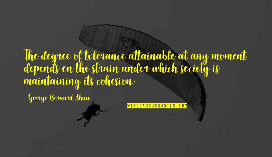 Maintaining Quotes By George Bernard Shaw: The degree of tolerance attainable at any moment