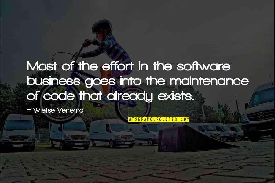 Maintenance Quotes By Wietse Venema: Most of the effort in the software business Maintenance Quotes By Wietse Venema: Most of the effort in the software business
