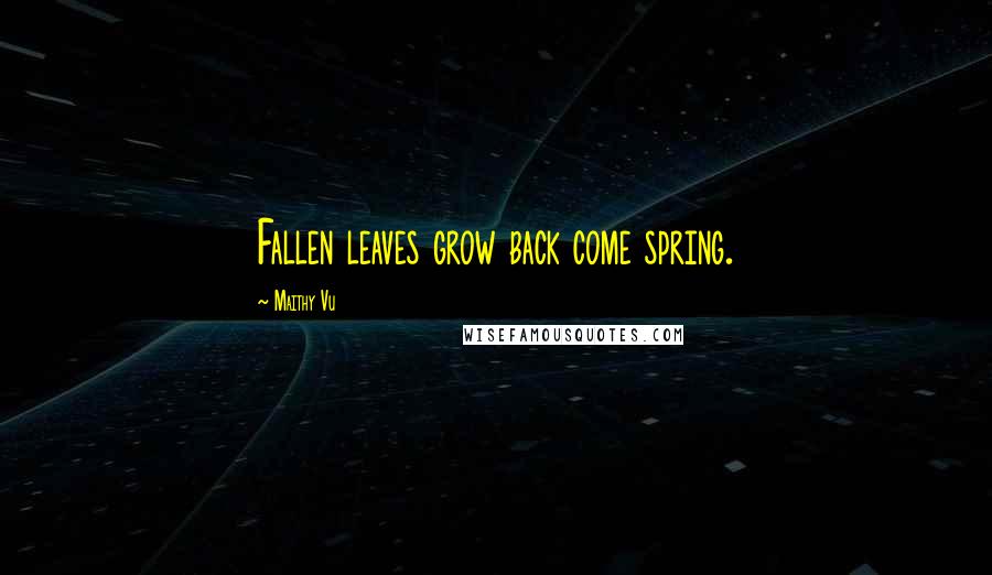 Maithy Vu quotes: Fallen leaves grow back come spring.