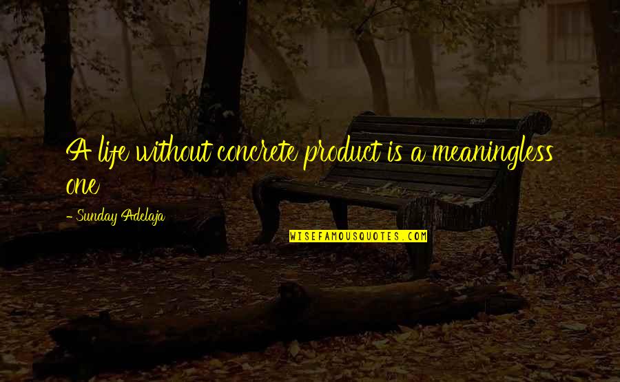 Maitrank Quotes By Sunday Adelaja: A life without concrete product is a meaningless