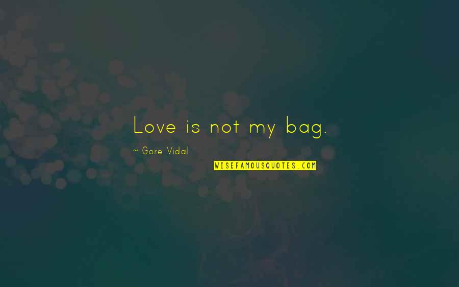 Maitree Tailor Quotes By Gore Vidal: Love is not my bag.