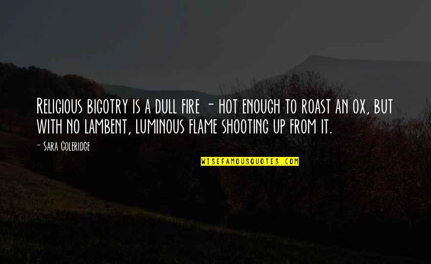 Maitreyee Hazarika Quotes By Sara Coleridge: Religious bigotry is a dull fire - hot Maitreyee Hazarika Quotes By Sara Coleridge: Religious bigotry is a dull fire - hot