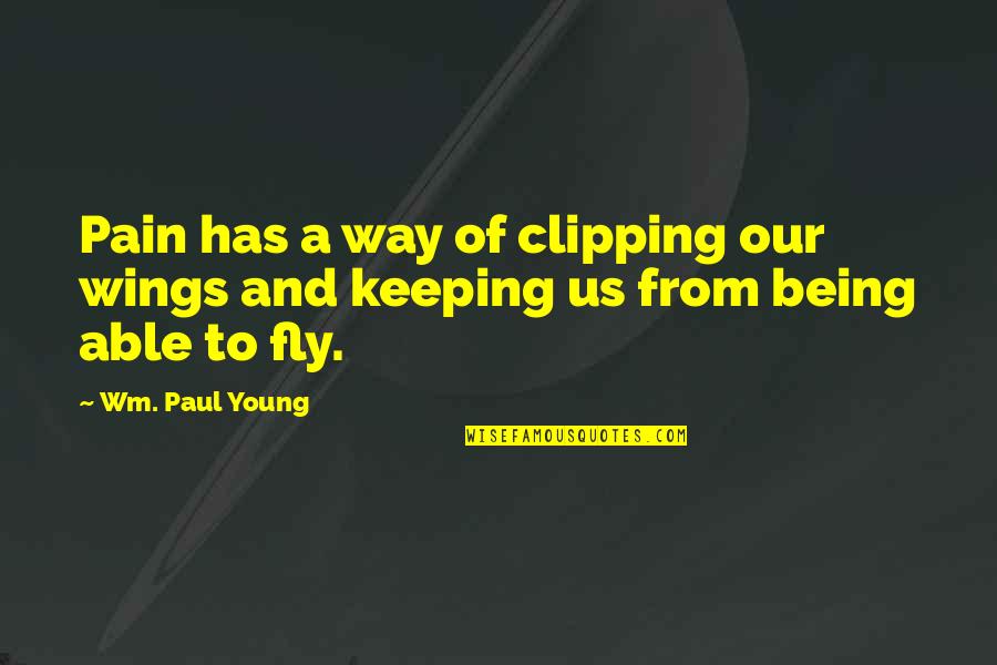 Maitri Login Quotes By Wm. Paul Young: Pain has a way of clipping our wings