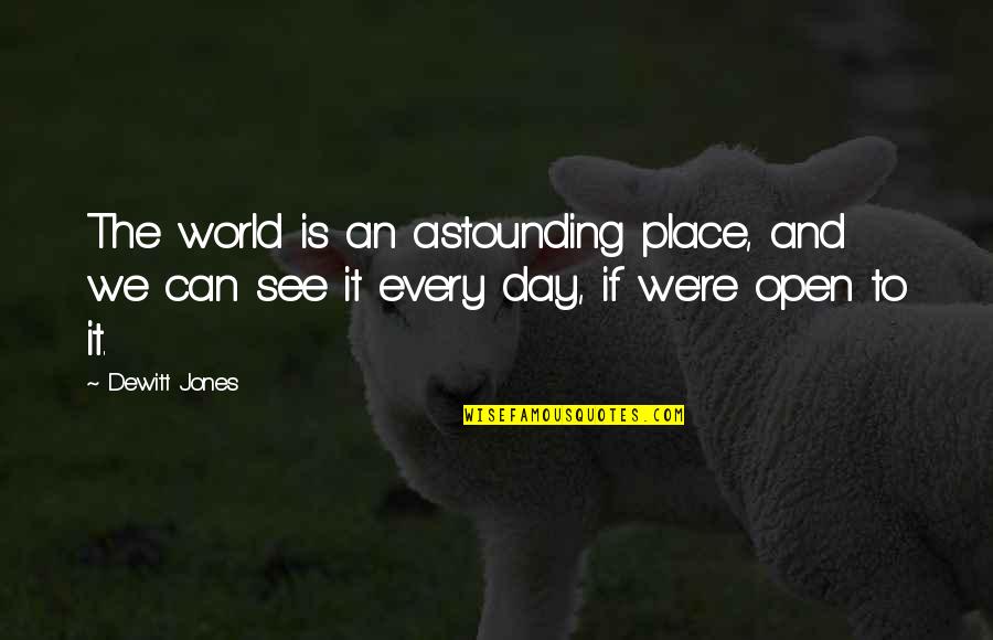 Maizee Demske Quotes By Dewitt Jones: The world is an astounding place, and we