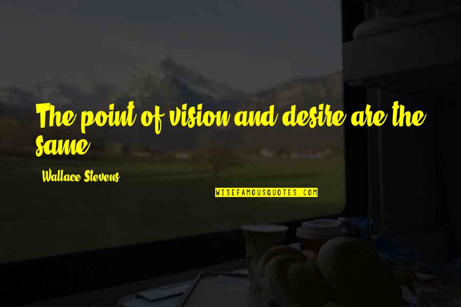 Majak Udana Quotes By Wallace Stevens: The point of vision and desire are the Majak Udana Quotes By Wallace Stevens: The point of vision and desire are the