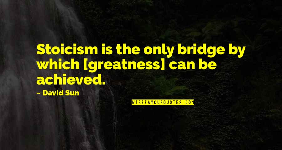 Majbritt Rostgaard Quotes By David Sun: Stoicism is the only bridge by which [greatness]