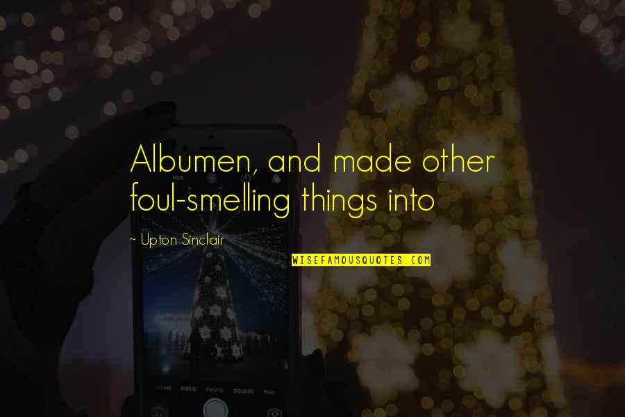 Majken Kruse Quotes By Upton Sinclair: Albumen, and made other foul-smelling things into Majken Kruse Quotes By Upton Sinclair: Albumen, and made other foul-smelling things into