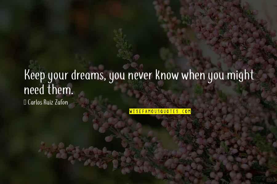 Majmunski Quotes By Carlos Ruiz Zafon: Keep your dreams, you never know when you