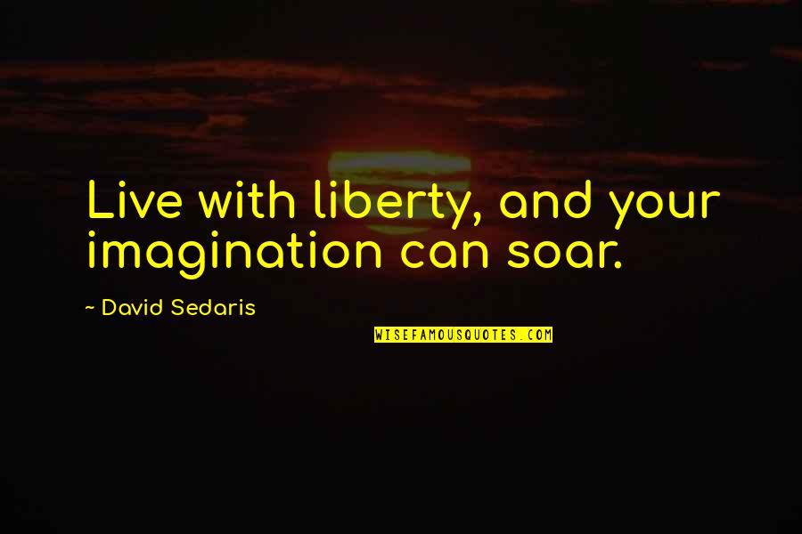 Major League Bowhunter Quotes By David Sedaris: Live with liberty, and your imagination can soar.