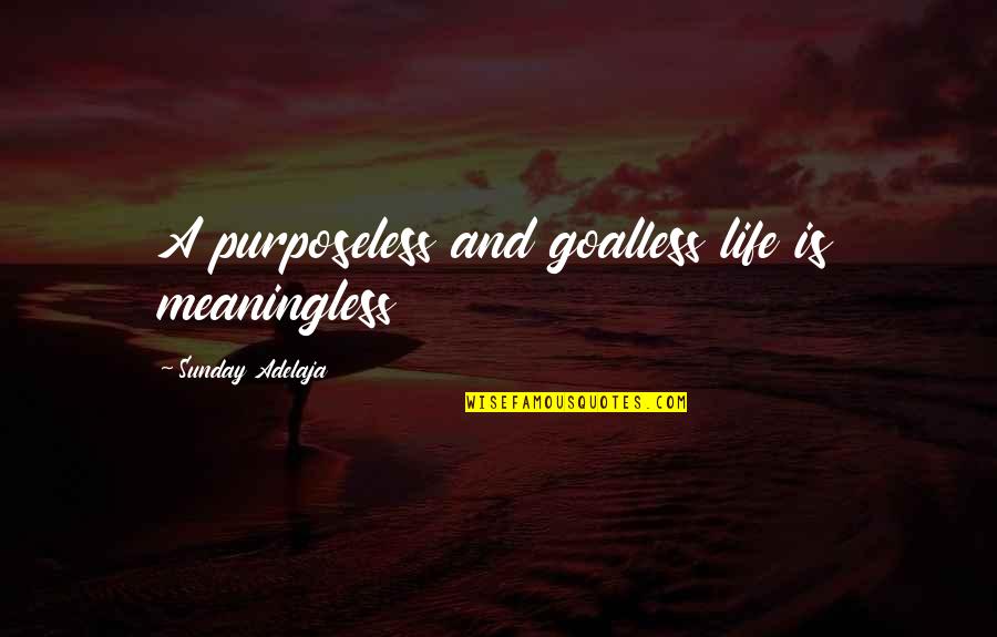Major League Bowhunter Quotes By Sunday Adelaja: A purposeless and goalless life is meaningless