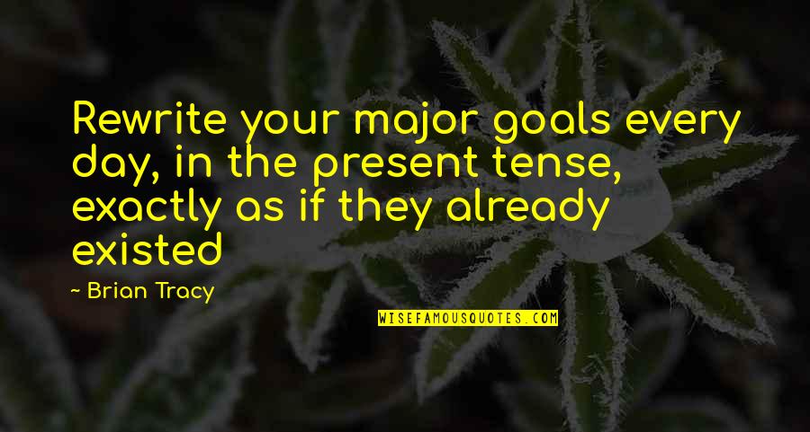 Majors Quotes By Brian Tracy: Rewrite your major goals every day, in the Majors Quotes By Brian Tracy: Rewrite your major goals every day, in the