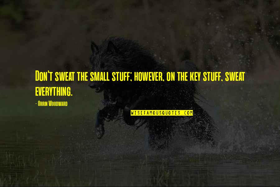 Majors Quotes By Orrin Woodward: Don't sweat the small stuff; however, on the