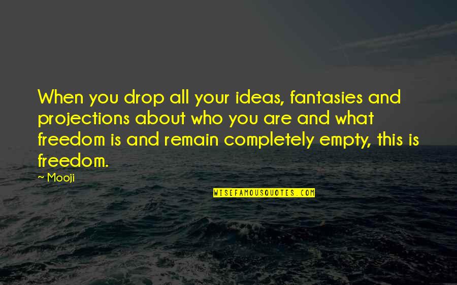 Mak Dizdar Quotes By Mooji: When you drop all your ideas, fantasies and