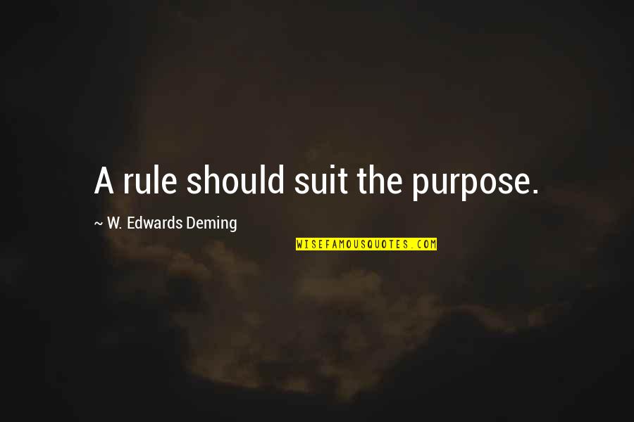 Makarchuk Law Quotes By W. Edwards Deming: A rule should suit the purpose. Makarchuk Law Quotes By W. Edwards Deming: A rule should suit the purpose.