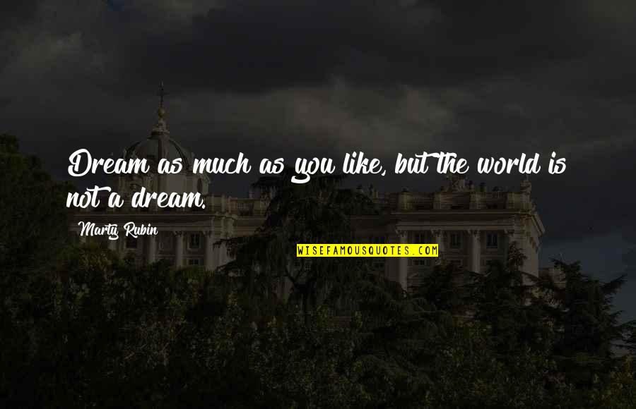 Makataong Kilos Quotes By Marty Rubin: Dream as much as you like, but the