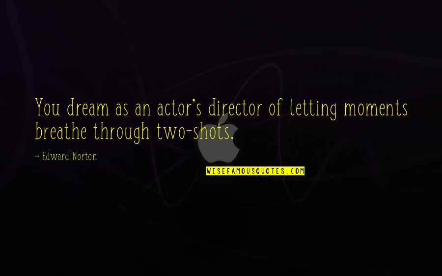 Make A Bad Day Better Quotes By Edward Norton: You dream as an actor's director of letting