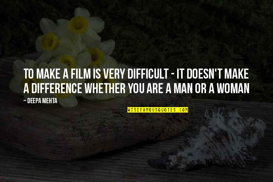 Make A Difference Quotes By Deepa Mehta: To make a film is very difficult -