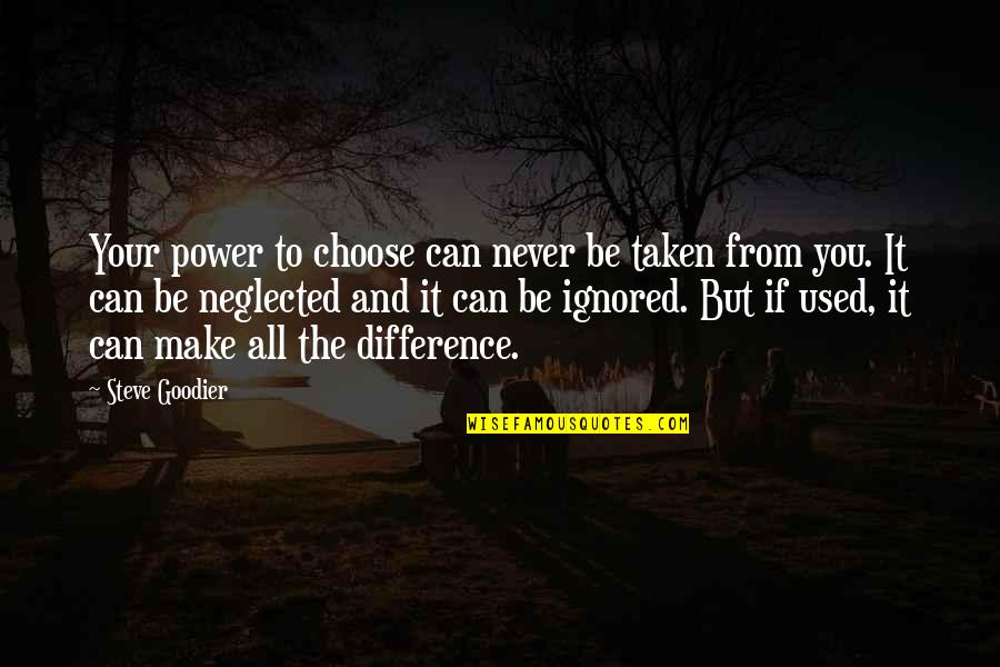 Make All The Difference Quotes By Steve Goodier: Your power to choose can never be taken