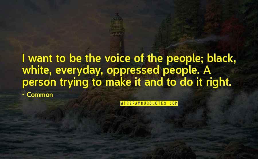 Make Everyday The Best Quotes By Common: I want to be the voice of the