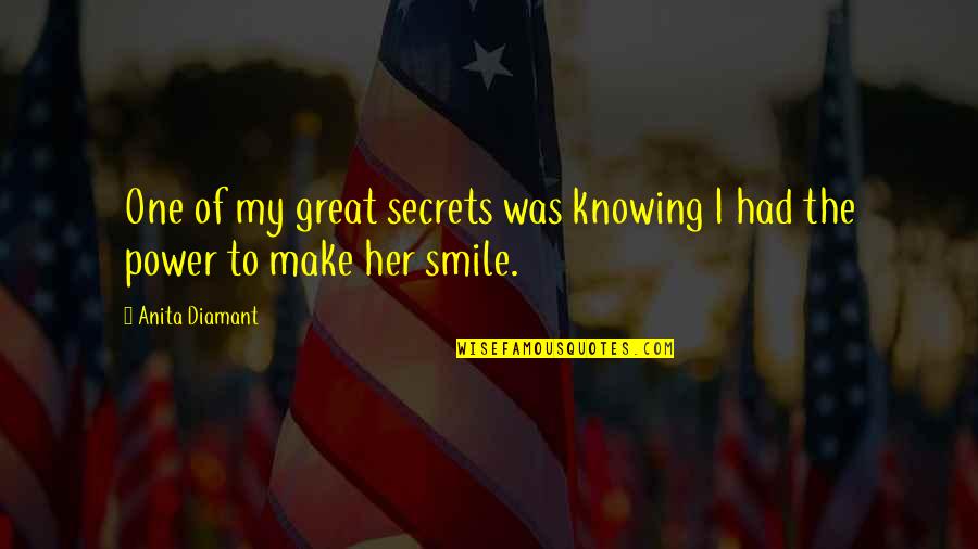 Make Her Quotes By Anita Diamant: One of my great secrets was knowing I