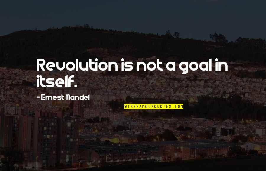 Make Her Smile Quotes By Ernest Mandel: Revolution is not a goal in itself.