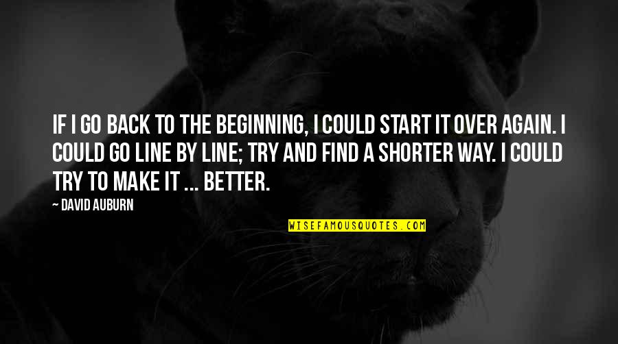 Make It Better Quotes By David Auburn: If I go back to the beginning, I