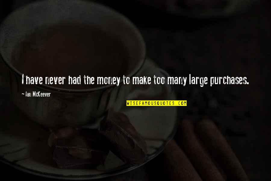 Make It Large Quotes By Ian McKeever: I have never had the money to make