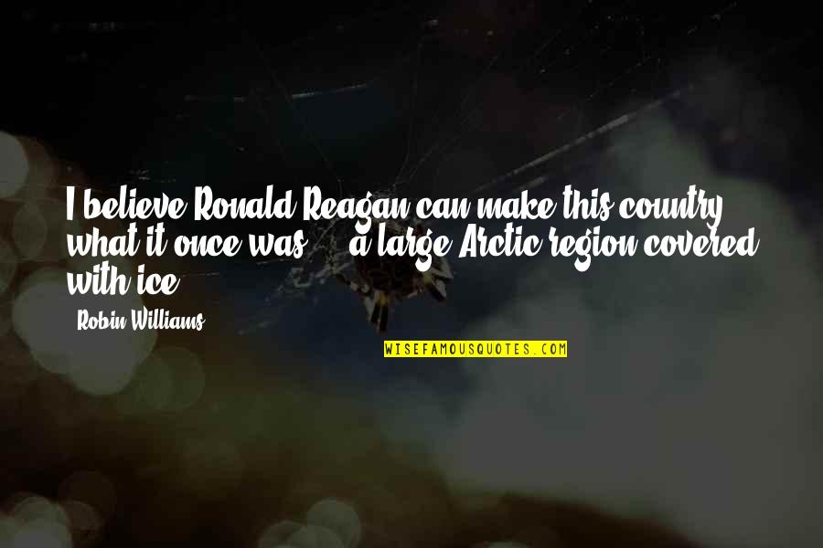 Make It Large Quotes By Robin Williams: I believe Ronald Reagan can make this country