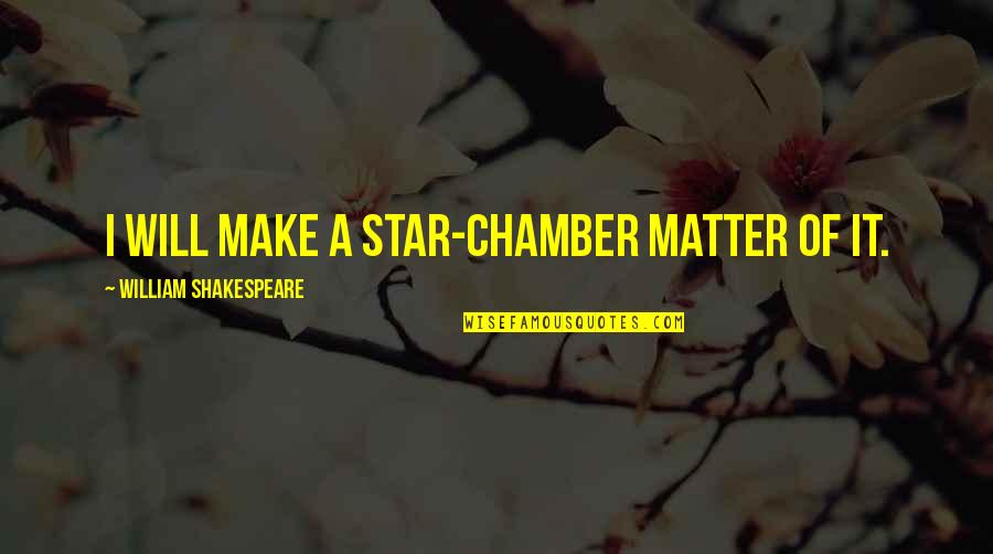 Make It Memorable Quotes By William Shakespeare: I will make a Star-chamber matter of it.