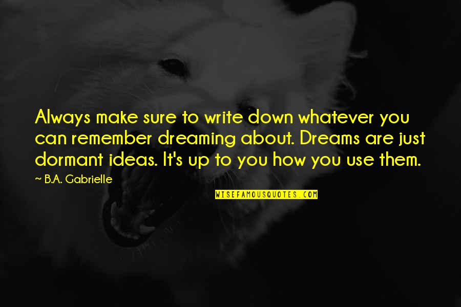Make It Up Quotes By B.A. Gabrielle: Always make sure to write down whatever you Make It Up Quotes By B.A. Gabrielle: Always make sure to write down whatever you