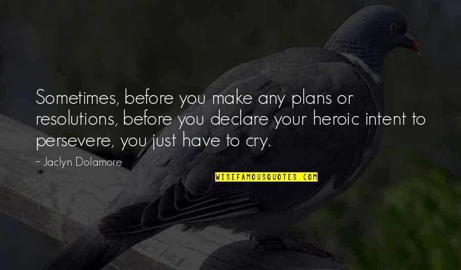 Make Magic Quotes By Jaclyn Dolamore: Sometimes, before you make any plans or resolutions,