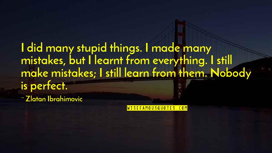 Make Mistakes And Learn From Them Quotes By Zlatan Ibrahimovic: I did many stupid things. I made many Make Mistakes And Learn From Them Quotes By Zlatan Ibrahimovic: I did many stupid things. I made many