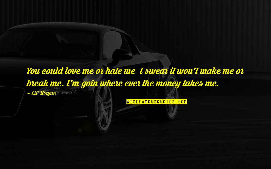 Make Or Break Quotes By Lil' Wayne: You could love me or hate me I