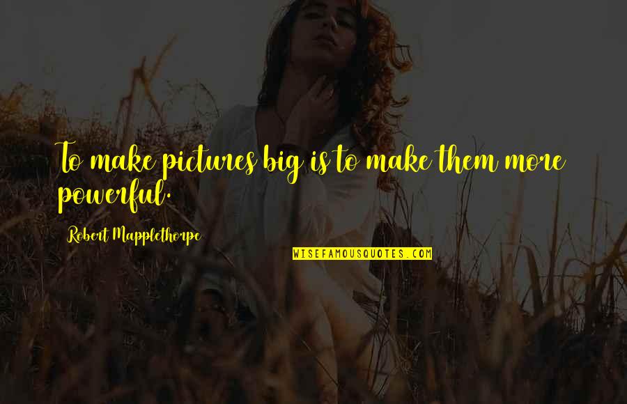 Make Pictures Out Of Quotes By Robert Mapplethorpe: To make pictures big is to make them Make Pictures Out Of Quotes By Robert Mapplethorpe: To make pictures big is to make them