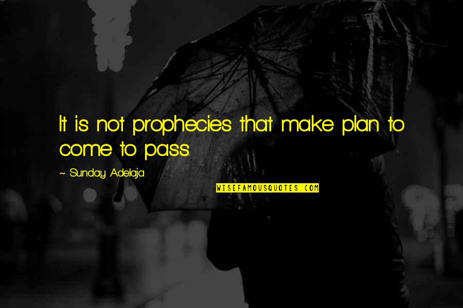 Make Plan Quotes By Sunday Adelaja: It is not prophecies that make plan to