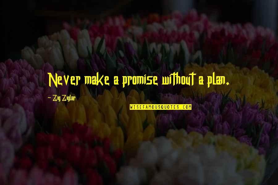 Make Plan Quotes By Zig Ziglar: Never make a promise without a plan.
