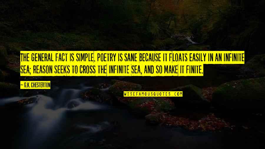 Make Simple Quotes By G.K. Chesterton: The general fact is simple. Poetry is sane