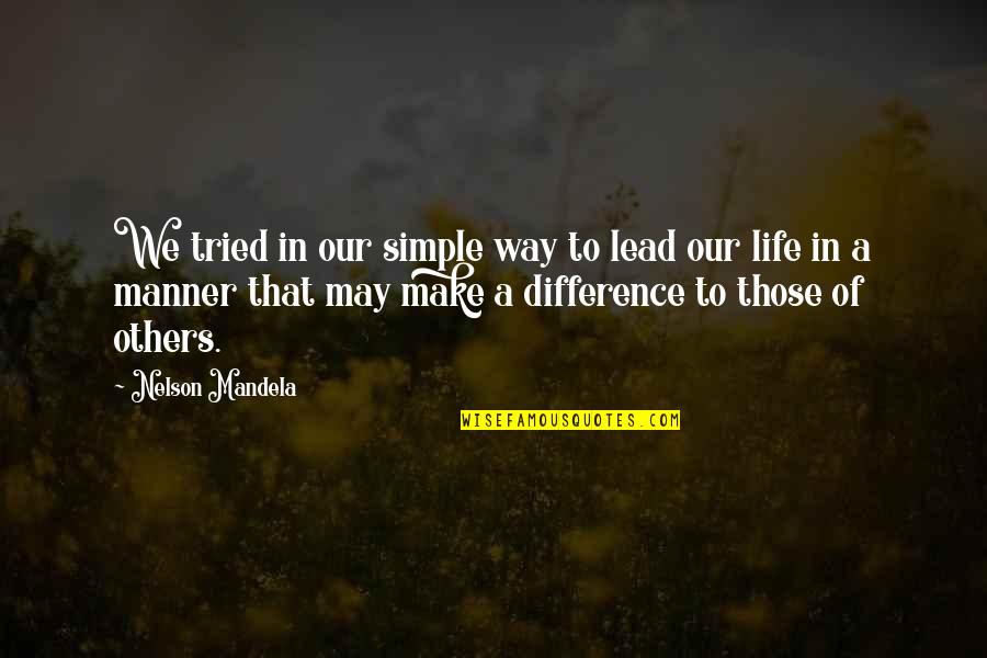 Make Simple Quotes By Nelson Mandela: We tried in our simple way to lead