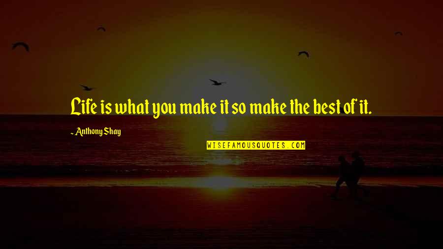 Make The Best Of It Quotes By Anthony Shay: Life is what you make it so make