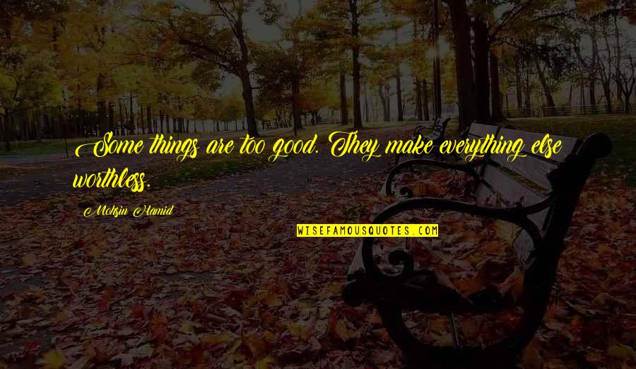 Make The Best Out Of Everything Quotes By Mohsin Hamid: Some things are too good. They make everything