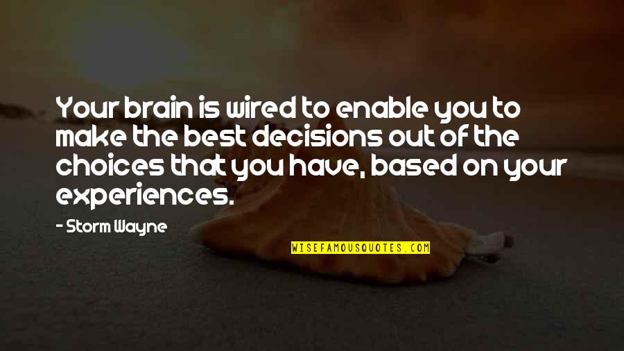 Make The Best Out Of Quotes By Storm Wayne: Your brain is wired to enable you to