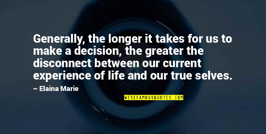 Make The Decision Quotes By Elaina Marie: Generally, the longer it takes for us to