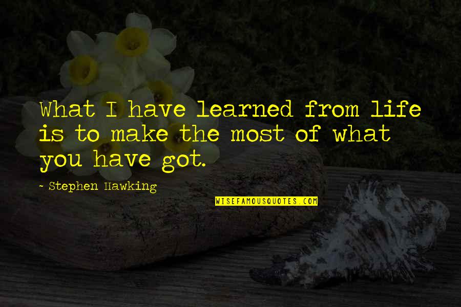 Make The Most Of Life Quotes By Stephen Hawking: What I have learned from life is to