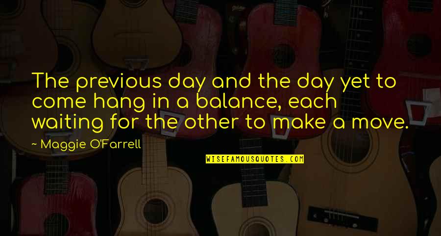 Make The Most Of The Day Quotes By Maggie O'Farrell: The previous day and the day yet to