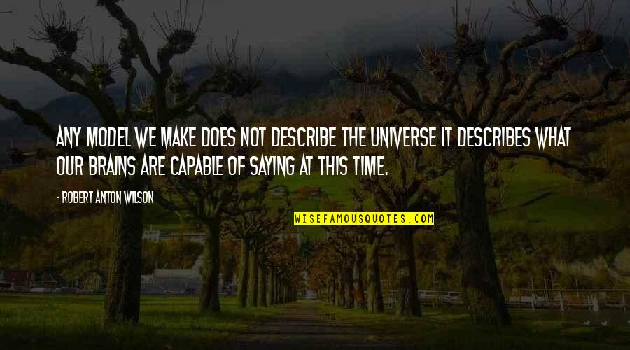 Make The Time Quotes By Robert Anton Wilson: Any model we make does not describe the