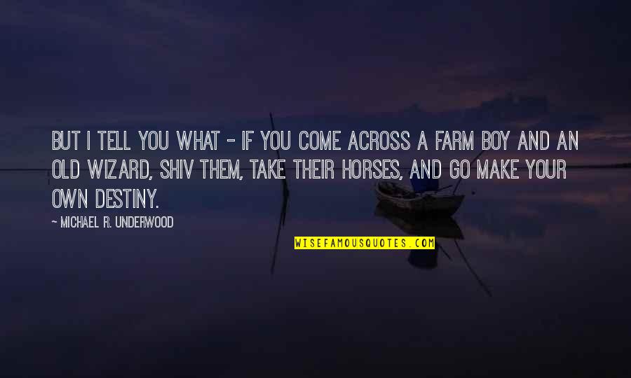Make Them Come To You Quotes By Michael R. Underwood: But I tell you what - if you