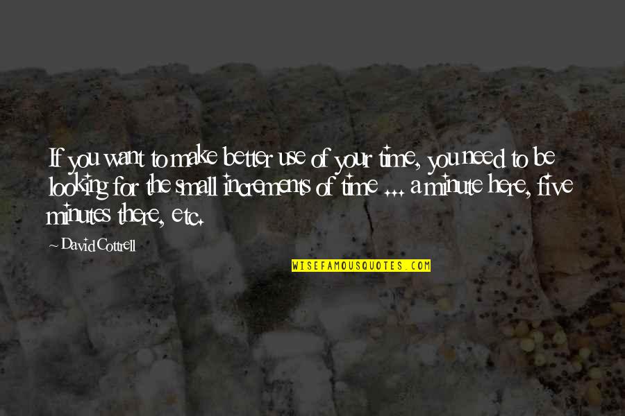 Make Use Of Time Quotes By David Cottrell: If you want to make better use of