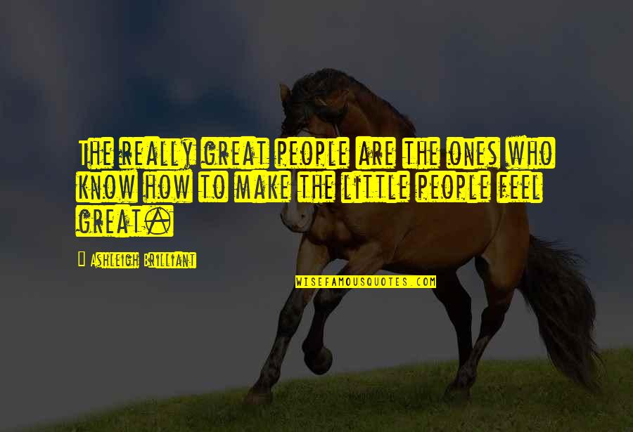 Make You Feel Great Quotes By Ashleigh Brilliant: The really great people are the ones who