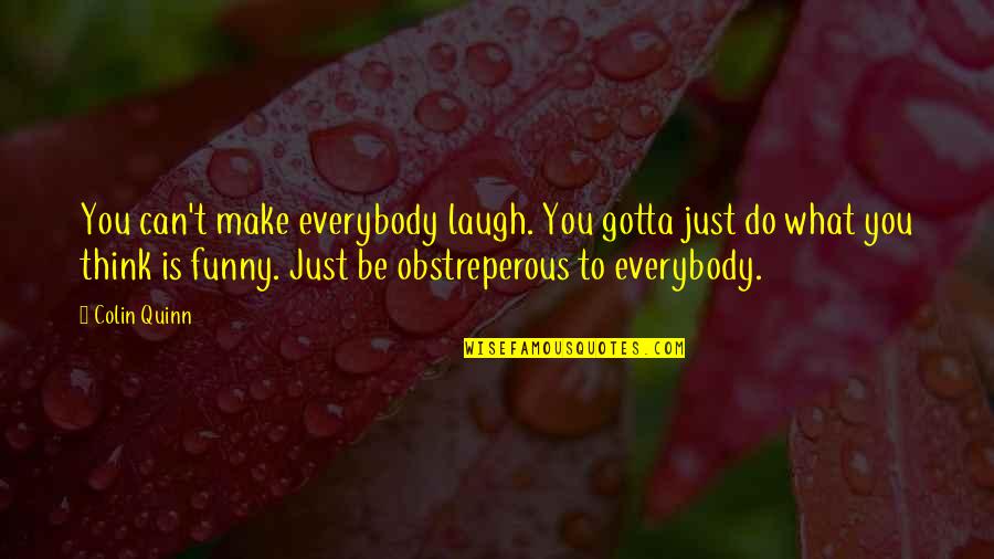 Make You Laugh Quotes By Colin Quinn: You can't make everybody laugh. You gotta just Make You Laugh Quotes By Colin Quinn: You can't make everybody laugh. You gotta just