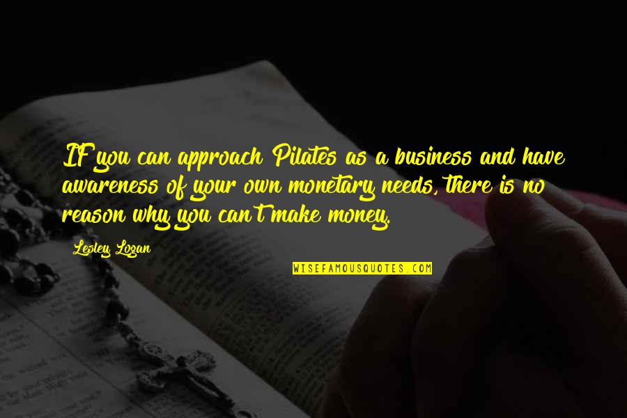 Make Your Money Quotes By Lesley Logan: IF you can approach Pilates as a business